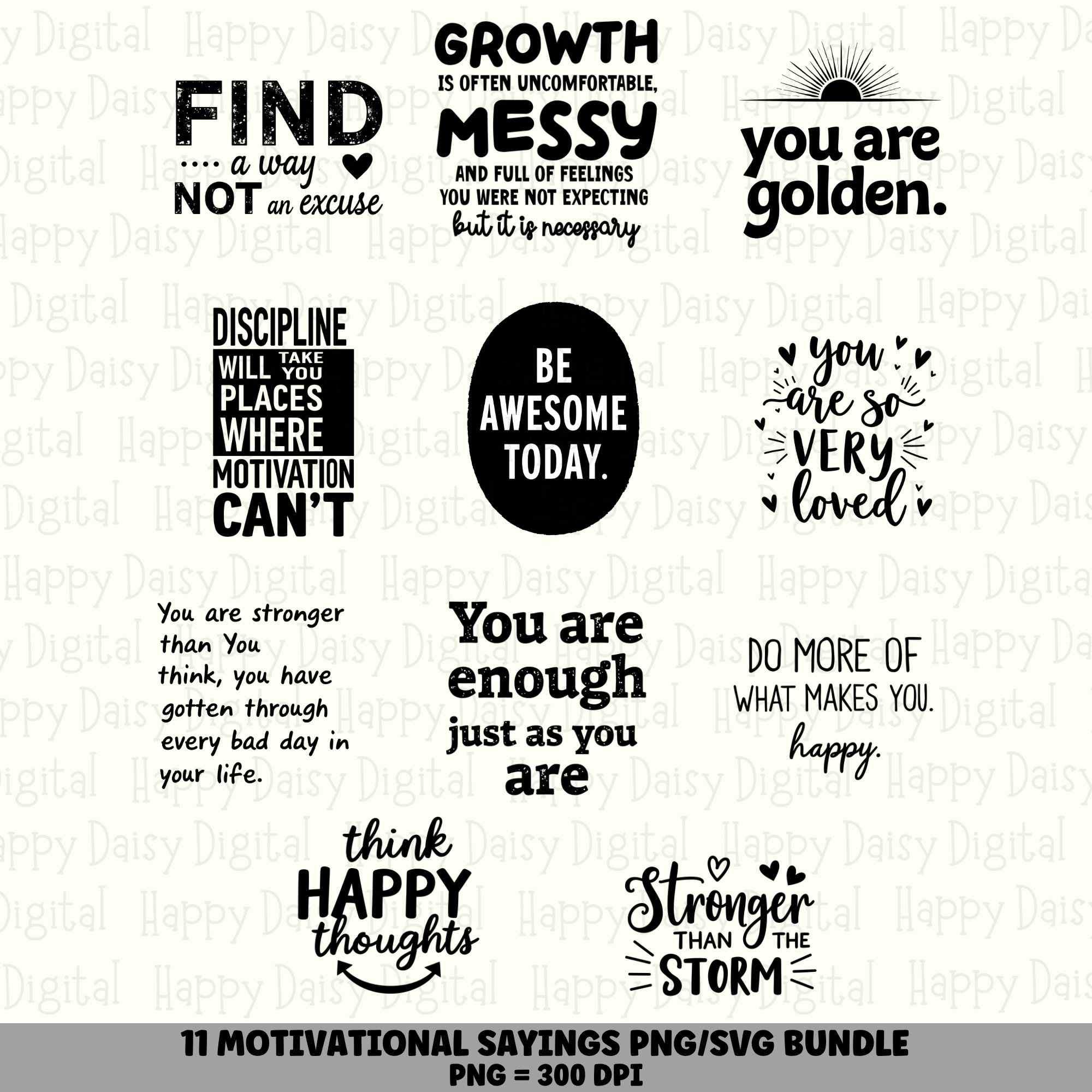 11 Motivational Sayings PNG SVG Bundle | Motivational Vol 7 Designs | Sublimation Cricut Digital Download