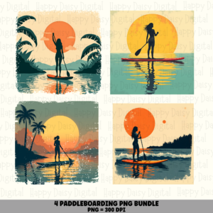 4 Paddleboarder PNG Bundle | Paddleboarder Designs | Sublimation Cricut Digital Download