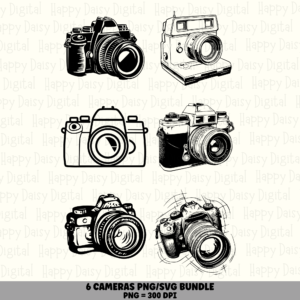 4 Photographer PNG SVG Bundle | Photographer Icon Designs | Sublimation Cricut Digital Download