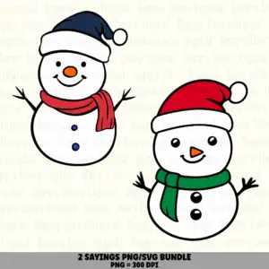 2 Snowman PNG SVG Bundle | Snowman Set A Designs | Sublimation Cricut Digital Download