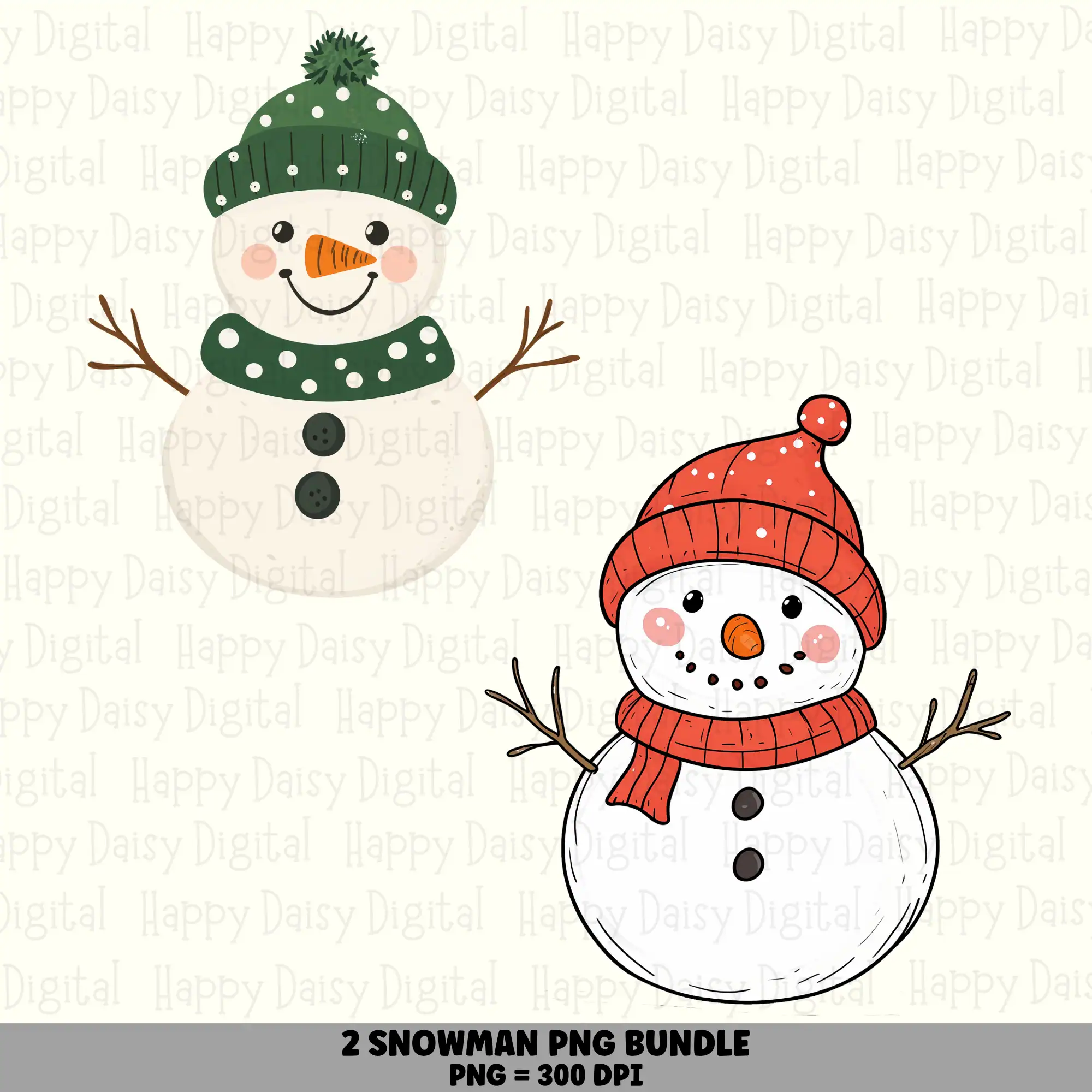 2 Snowman PNG Bundle | Snowman Set B (PNG) Designs | Sublimation Cricut Digital Download