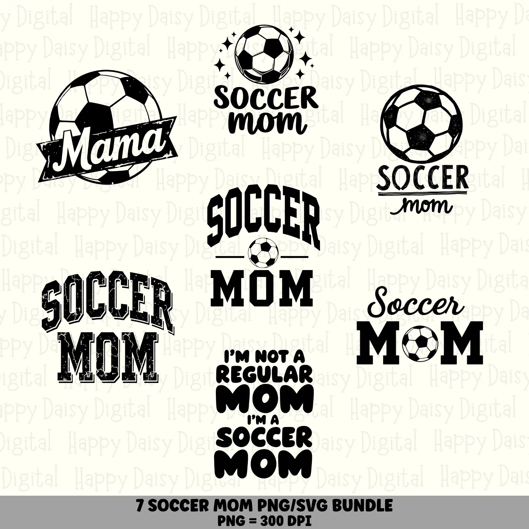 7 Soccer Mom PNG SVG Bundle | Soccer Mom Sayings Designs | Sublimation Cricut Digital Download