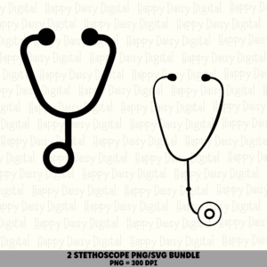 2 Stethoscope PNG SVG Bundle | Stethoscope Designs | Sublimation Cricut Digital Download
