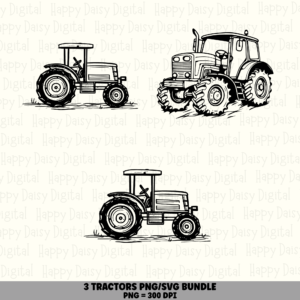 3 Tractor PNG SVG Bundle | Tractor Icon Designs | Sublimation Cricut Digital Download