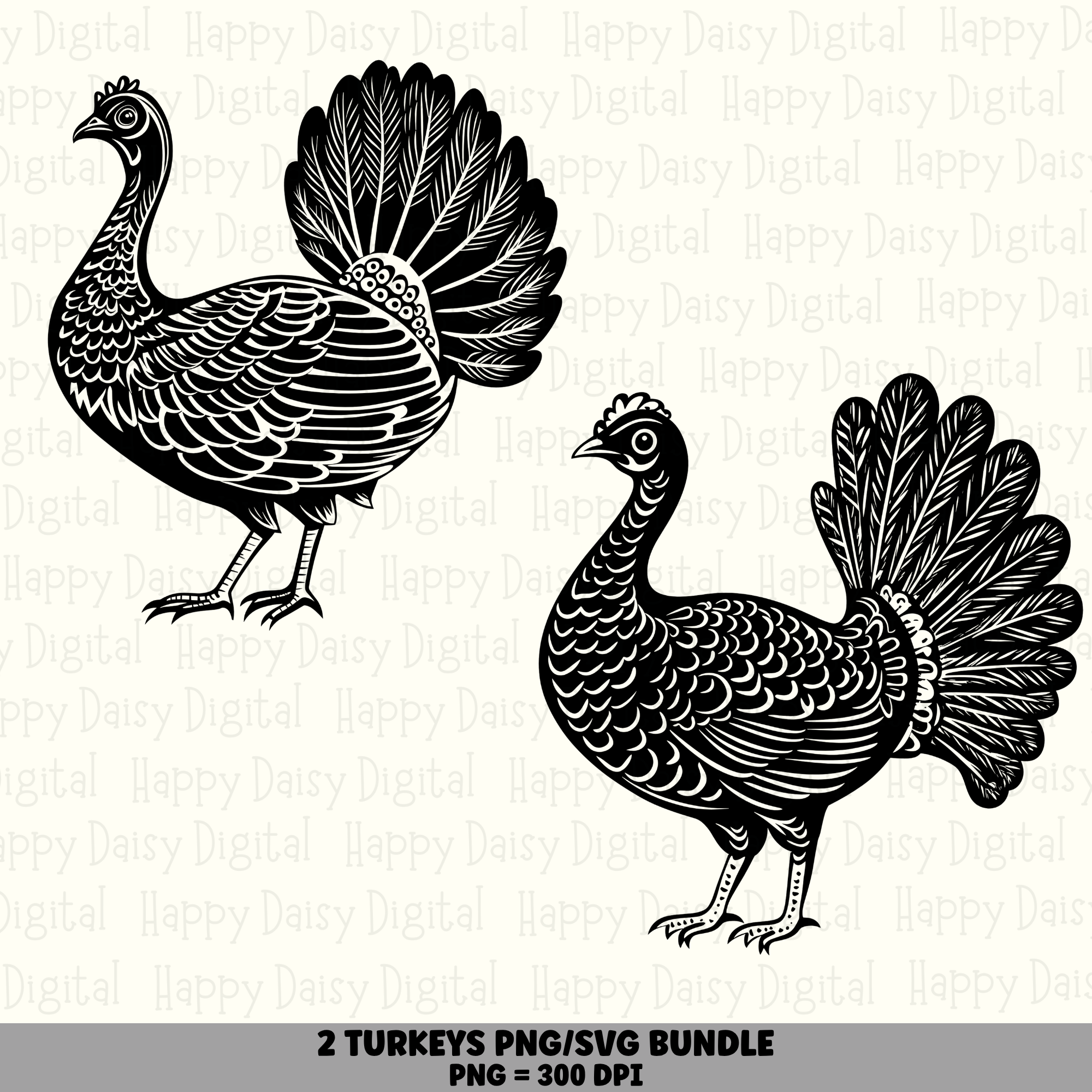 2 Turkey PNG SVG Bundle | Turkey Icon Designs | Sublimation Cricut Digital Download