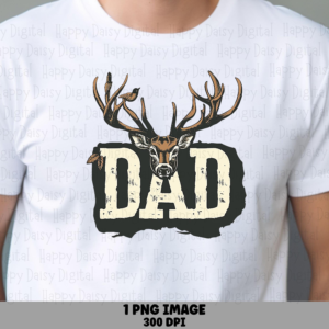 Dad PNG Dad Antler Design Hunting Dad Design Commercial Use POD