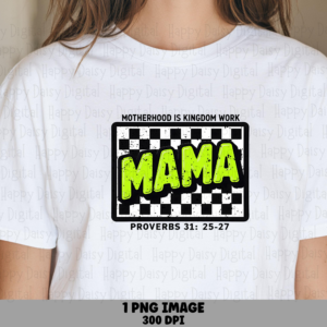 Mama PNG Mama Checkered Design Faith Based Mom Quote Commercial Use POD