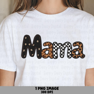 Mama SVG PNG Mama Leopard Script Animal Print Design Cricut Silhouette Canva Commercial Use POD