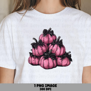 Stacked Pink Pumpkins PNG Pink Pumpkin Design Stacked Pumpkins Sublimation Design Commercial Use POD