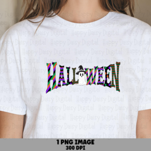 Halloween PNG Halloween Bold Text Colorful Stacked Text Sublimation Design Commercial Use POD