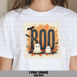 Boo PNG Boo Striped Design Bold Text Design Sublimation Design Commercial Use POD