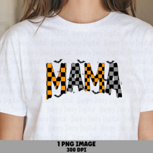 Mama PNG Mama Design Checkered Pattern Text Sublimation Design Commercial Use POD