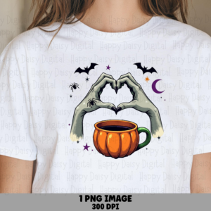 Skeleton Hands Heart PNG Skeleton Hands Heart Pumpkin Accent Design Sublimation Design Commercial Use POD