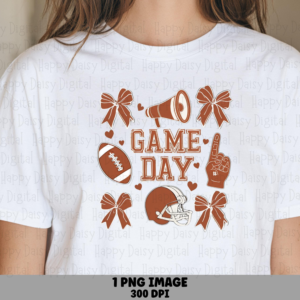 Game Day PNG Game Day Bow Design Football Icon Accent Commercial Use POD