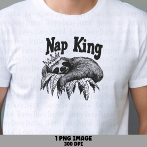 Nap King PNG Nap King Design Sloth Illustration Commercial Use POD