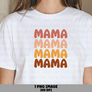 Mama PNG Mama Repeated Design Ombre Gradient Text Commercial Use POD
