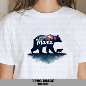 Mama PNG Mama Bear Cub Design Bear Illustration Commercial Use POD