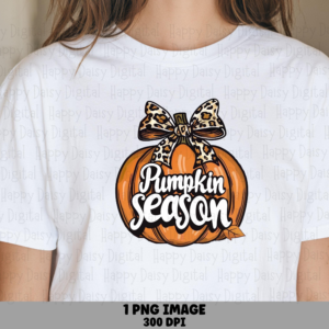 Pumpkin Season PNG Pumpkin Season Design Bow Accent Sublimation Design Commercial Use POD
