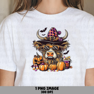 Highland Cow Pumpkin PNG Highland Cow Pumpkin Plaid Bandana Design Sublimation Design Commercial Use POD