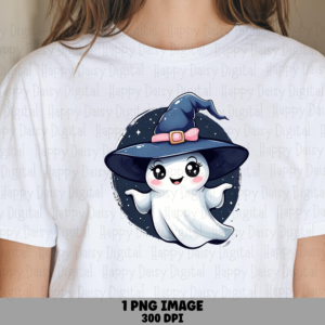 Gost Witch PNG Witch Ghost Cute Character Illustration Sublimation Design Commercial Use POD