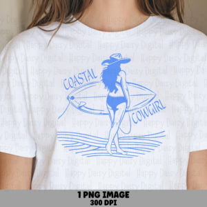 Coastal Cowgirl Surf PNG | Sublimation Commercial Use POD