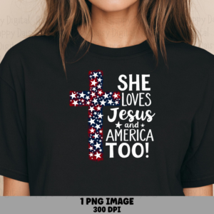 Patriotic Jesus Cross PNG | Sublimation Commercial Use POD