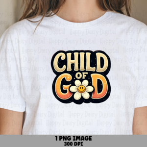 Retro Smiley Child Of God PNG | Sublimation Commercial Use POD
