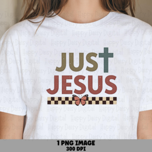 Just Jesus Checkered PNG | Sublimation Commercial Use POD