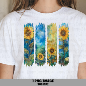 Sunflower Field Bands PNG | Sublimation Commercial Use POD