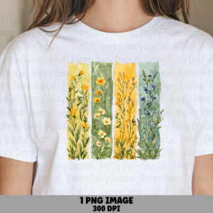 Golden Meadow Stripes PNG | Sublimation Commercial Use POD