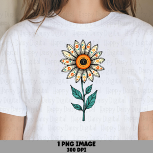 Polka Petal Daisy PNG | Sublimation Commercial Use POD