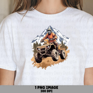 ATV PNG | Off-Road Rider Mountain Scene Design Sublimation Commercial Use POD
