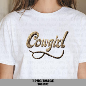 Cowgirl Rope Script PNG | Sublimation Commercial Use POD