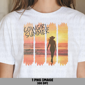 Cowgirl Summer Beach PNG | Sublimation Commercial Use POD