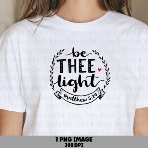 Be Thee Light Wreath PNG | Sublimation Commercial Use POD