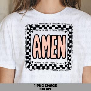 Checkered Amen PNG | Sublimation Commercial Use POD