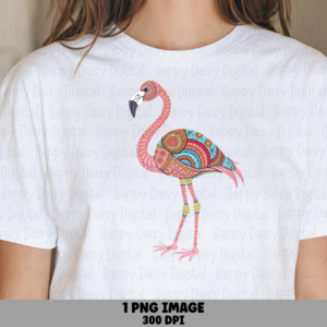Mandala Pattern Flamingo PNG | Sublimation Commercial Use POD