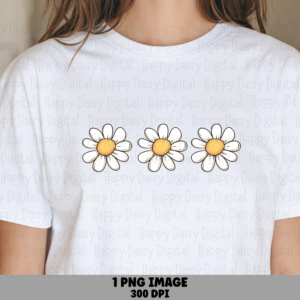 Simple Daisy Trio PNG | Sublimation Commercial Use POD