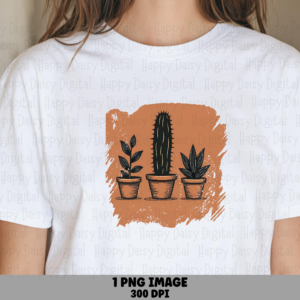 Cactus Trio Splash PNG | Sublimation Commercial Use POD