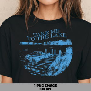 Lake Dock Sunset PNG | Sublimation Commercial Use POD