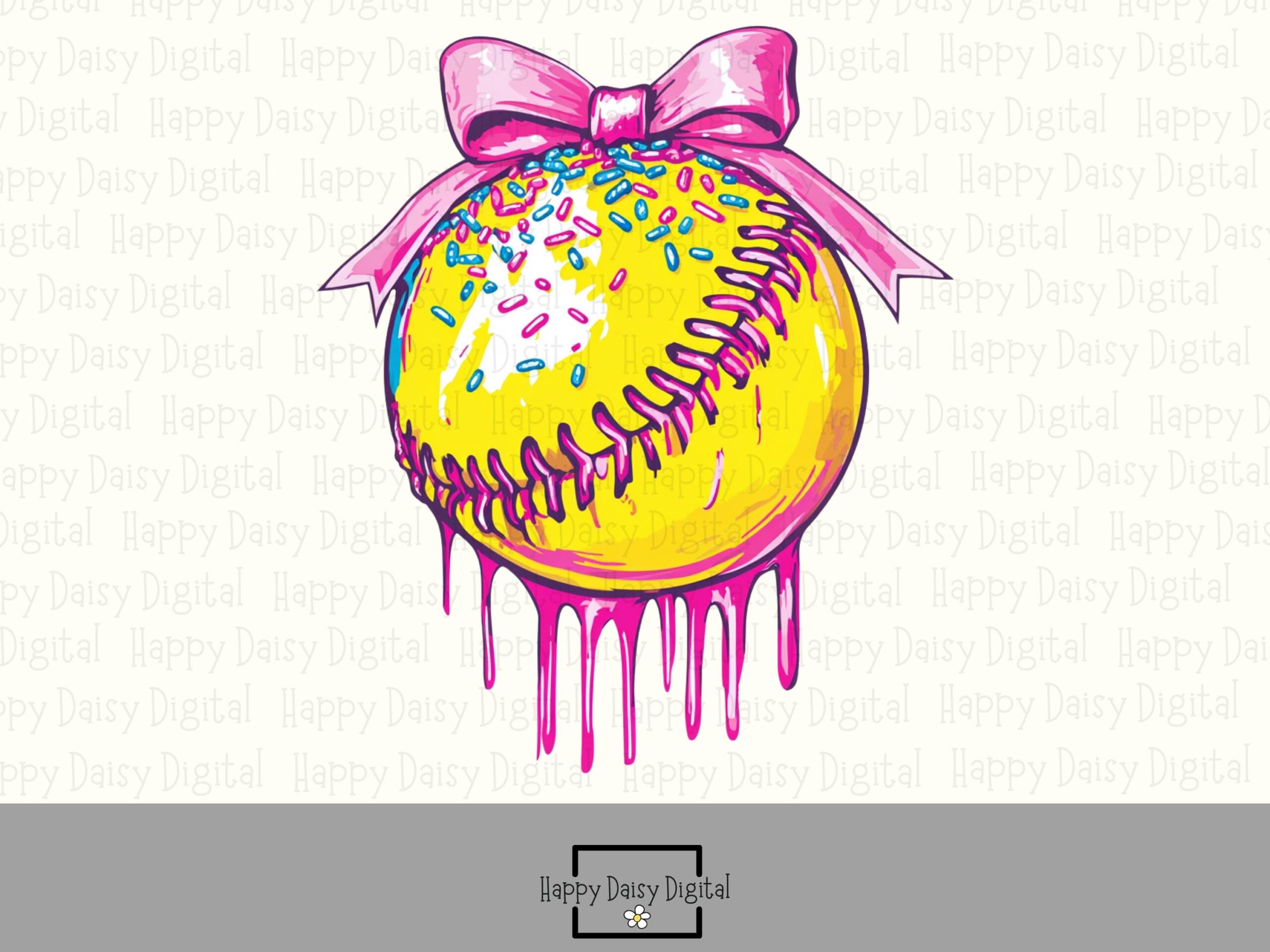 Softball Coquette PNG Baseball Drip Bow Design Shirt Sublimation DTF Print on Demand Commercial Use Cricut Baseball Mom - Image 2