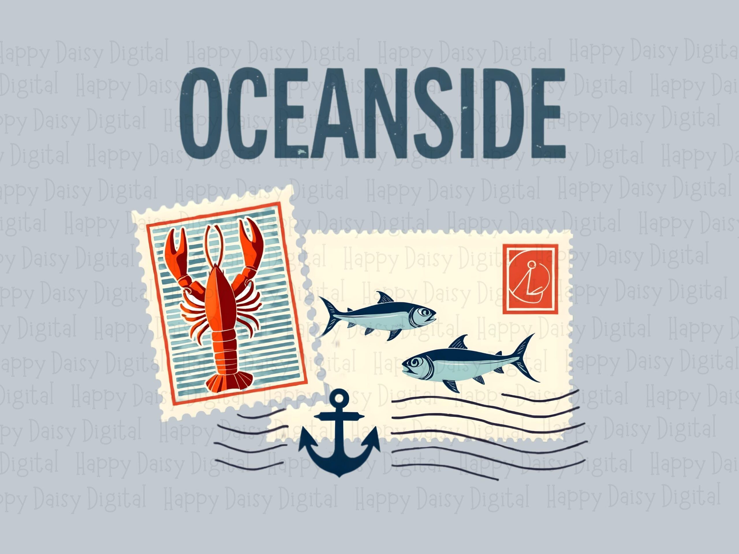 Oceanside PNG Sublimation Design Beach Summer Vintage Travel Commercial Use POD - Image 2