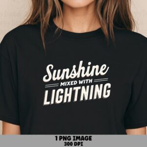 Sunshine Mixed With Lightning PNG Sublimation Design Beach Summer Retro Text Commercial Use POD