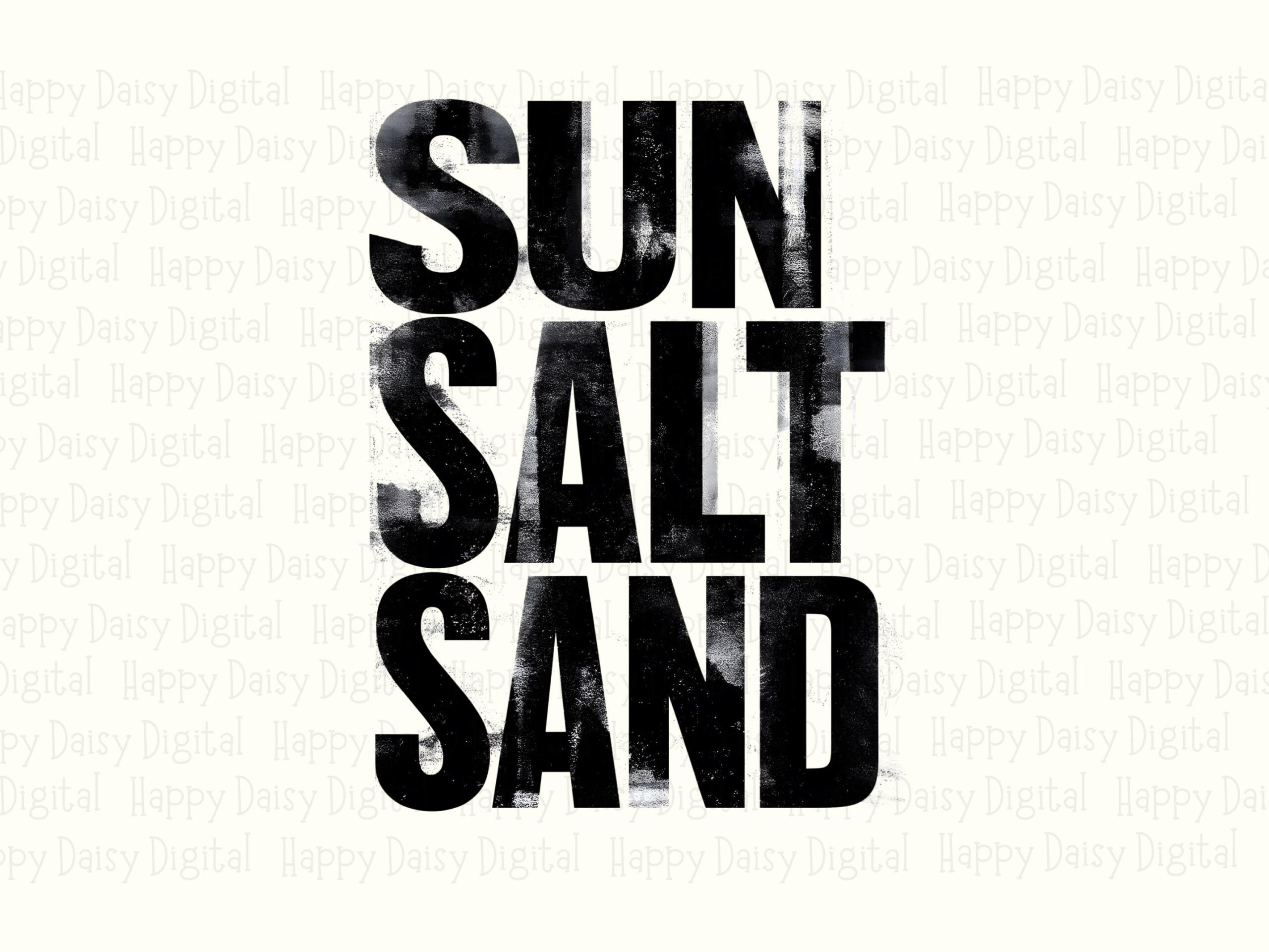 Sun Salt Sand PNG Sublimation Design Beach Summer Black Bold Text Commercial Use POD - Image 2