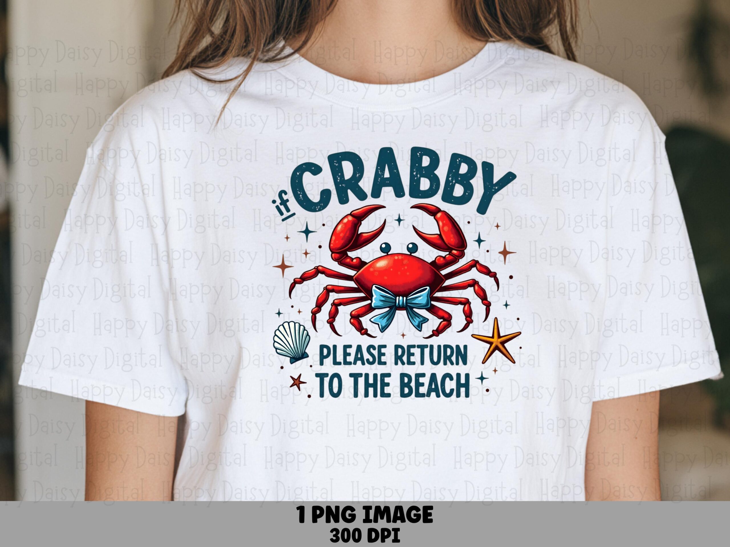 If Crabby Please Return To The Beach PNG Sublimation Design Beach Summer Crab Bow Commercial Use POD