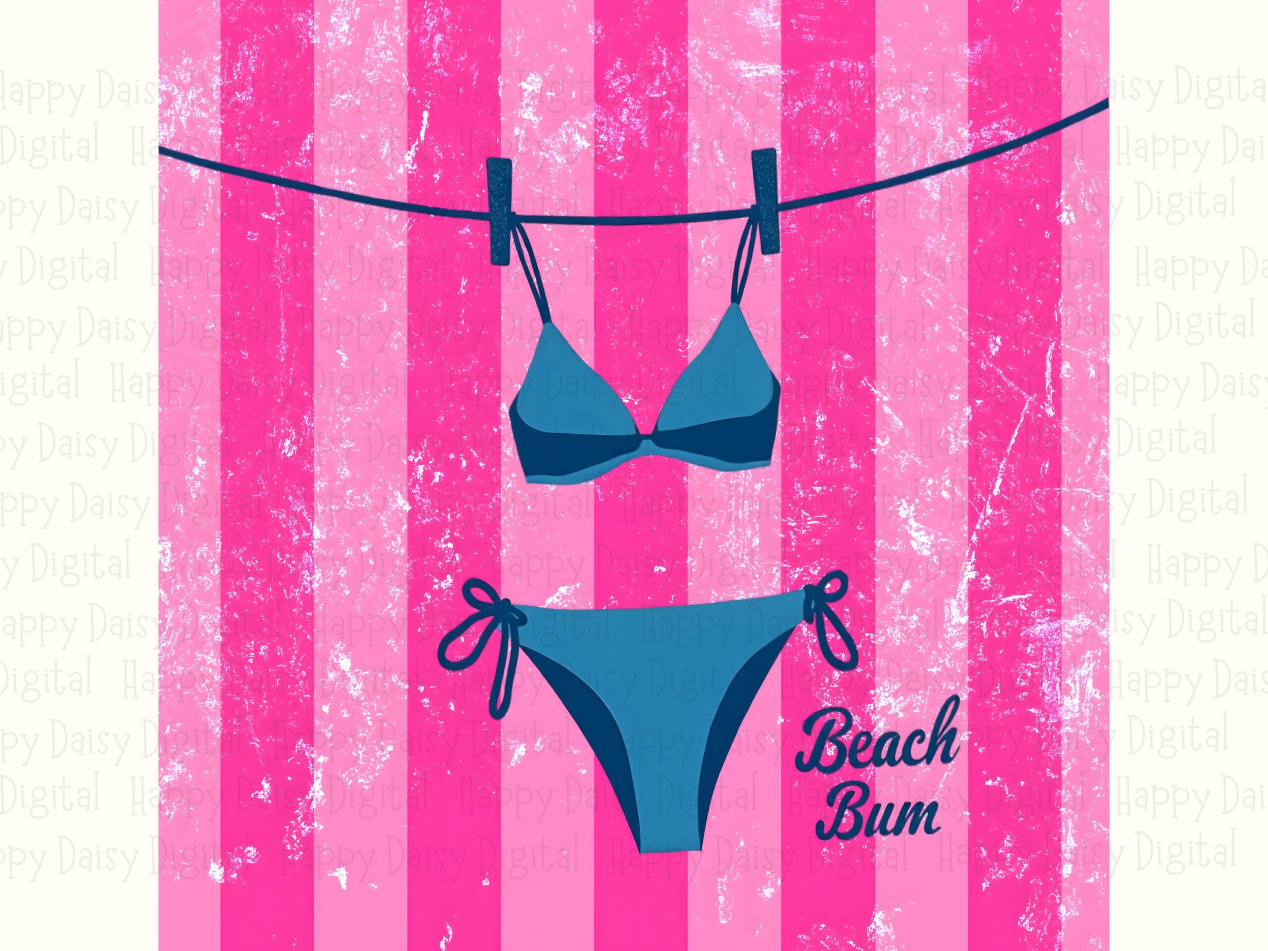 Beach Bum PNG Sublimation Design Beach Summer Bikini Design Commercial Use POD - Image 2