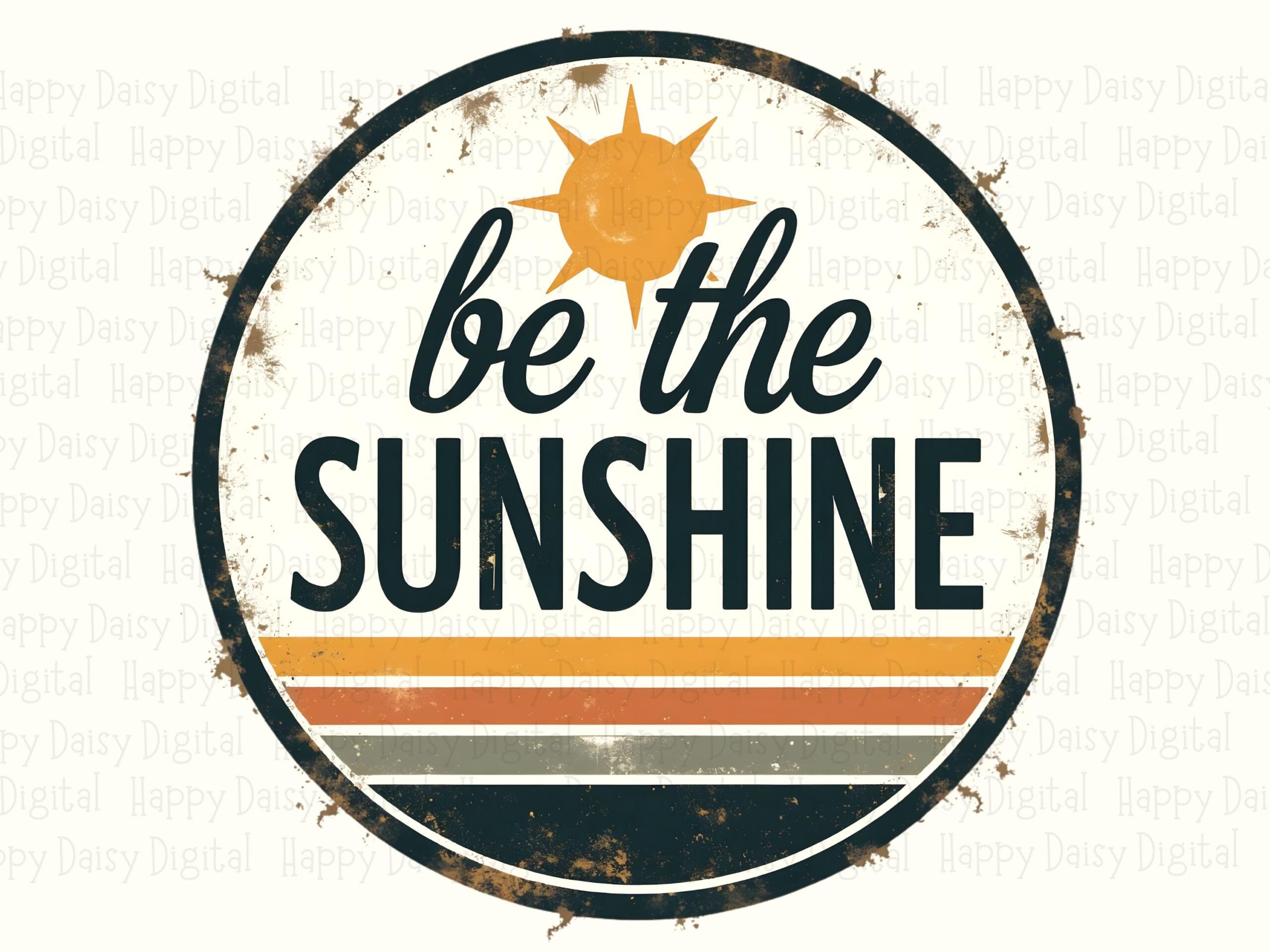 Be The Sunshine PNG Sublimation Design Beach Summer Retro Badge Commercial Use POD - Image 2