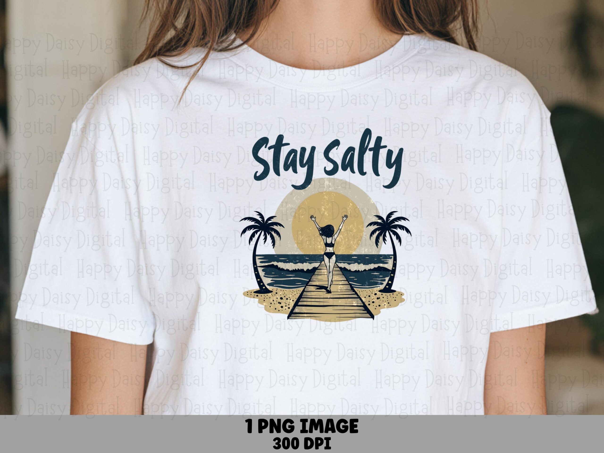Stay Salty PNG Sublimation Design Beach Summer Stay Salty Commercial Use POD