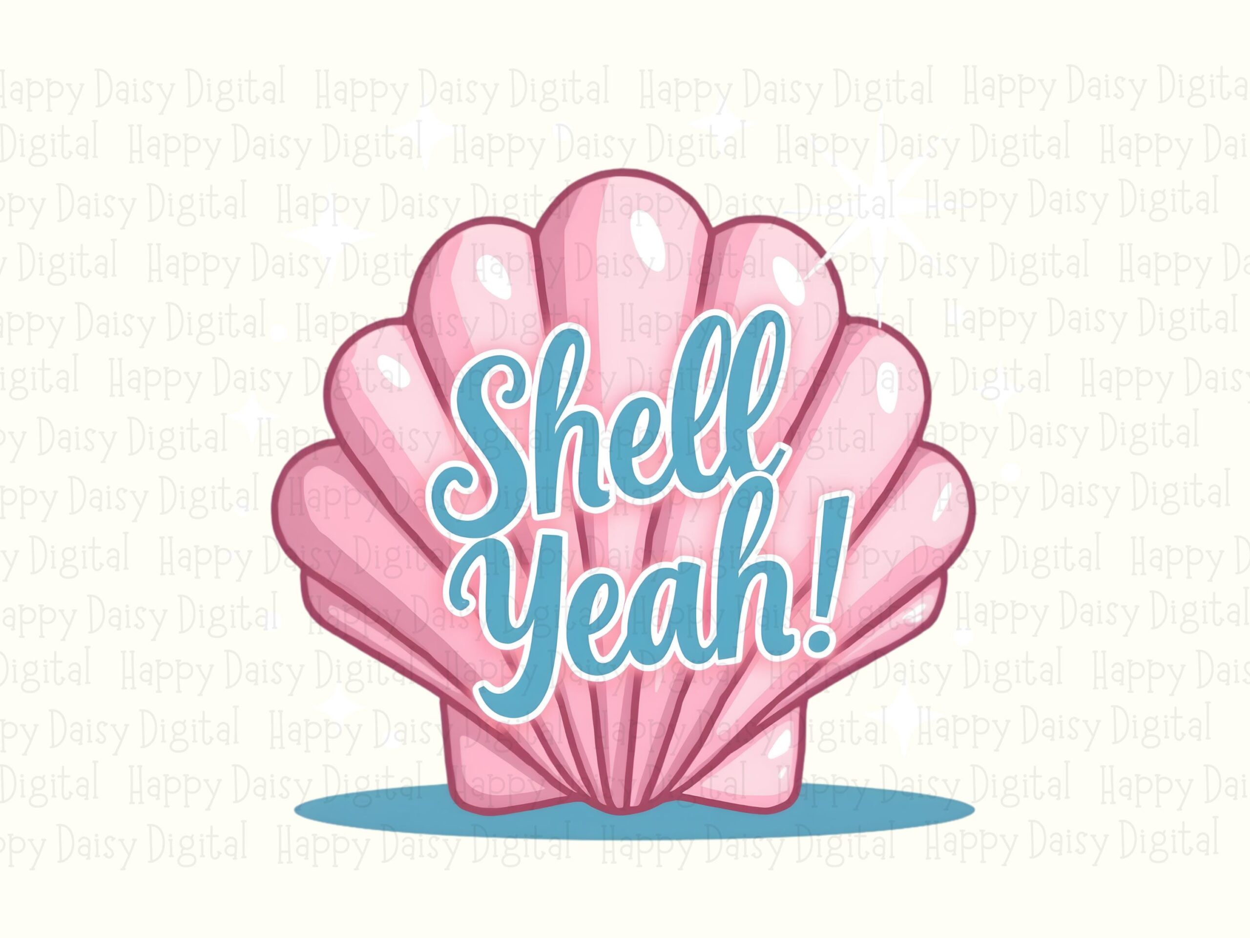 Shell Yeah PNG Sublimation Design Beach Summer Seashell Design Commercial Use POD - Image 2