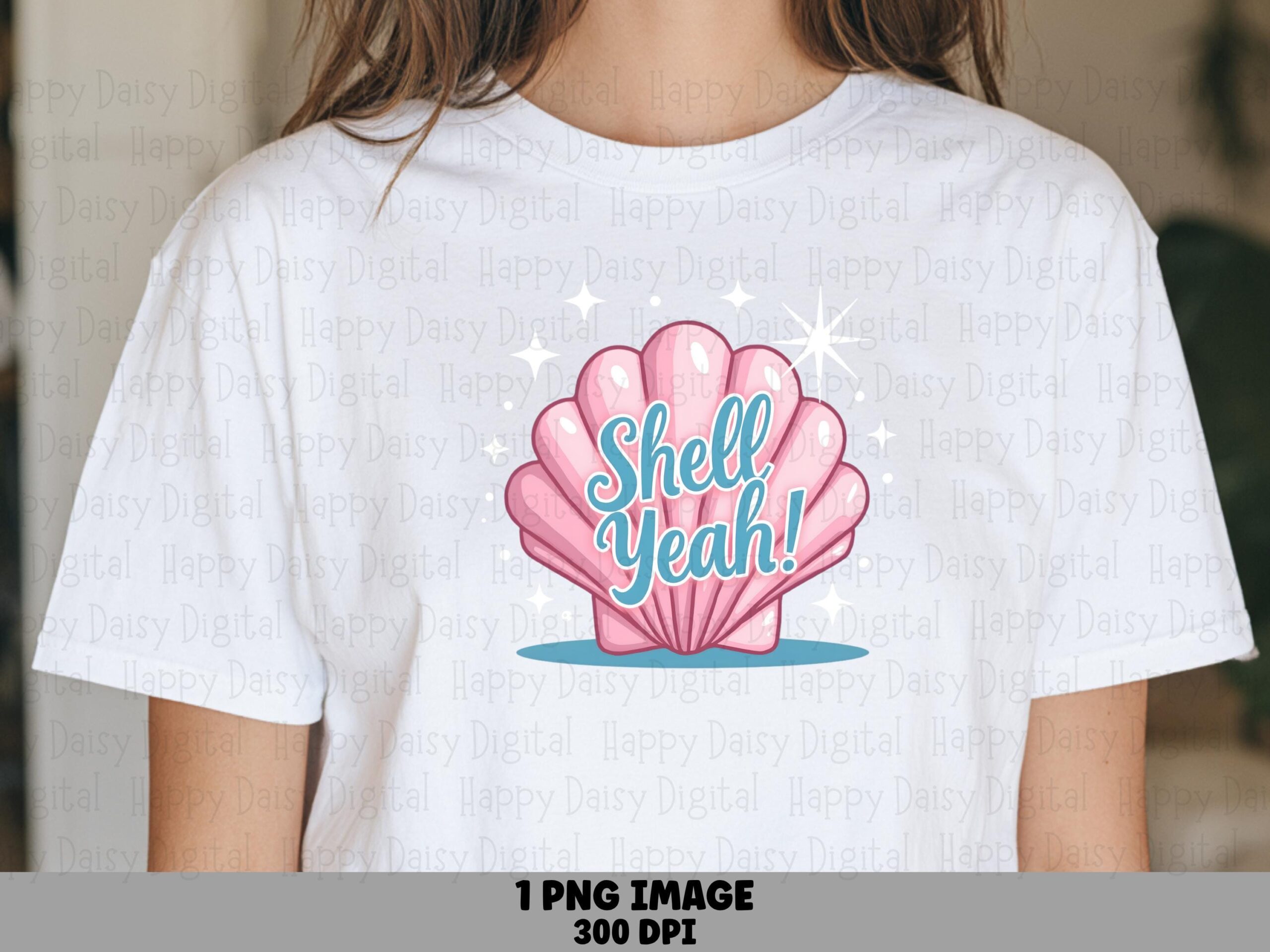 Shell Yeah PNG Sublimation Design Beach Summer Seashell Design Commercial Use POD